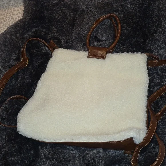 Anthropologie Cream and Brown Tote Bag - Picture 2 of 7